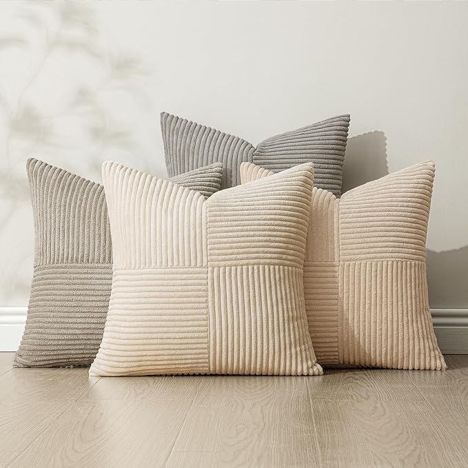 MIULEE Neutral Decorative Throw Pillow Covers 20x20 Inch Set of 4 - Image 4