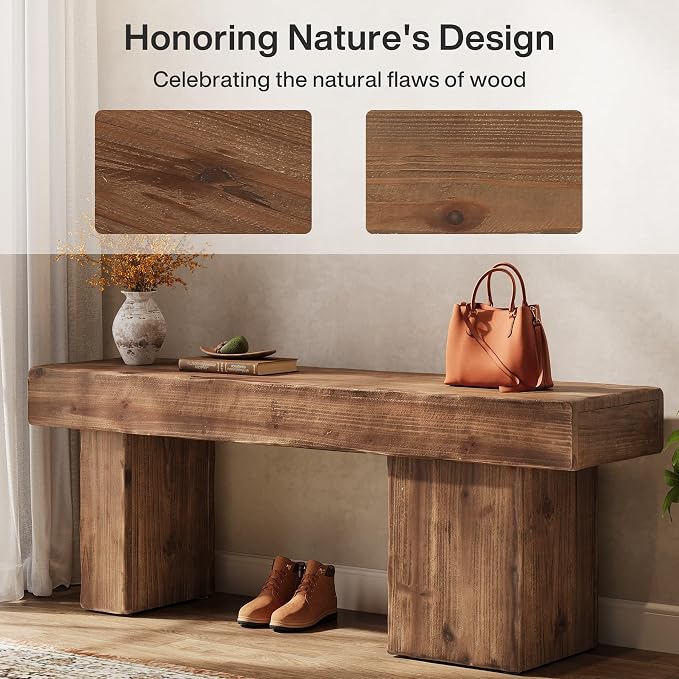 Thickened Solid Wood Bench, Heavy Duty Dining Bench - Image 7