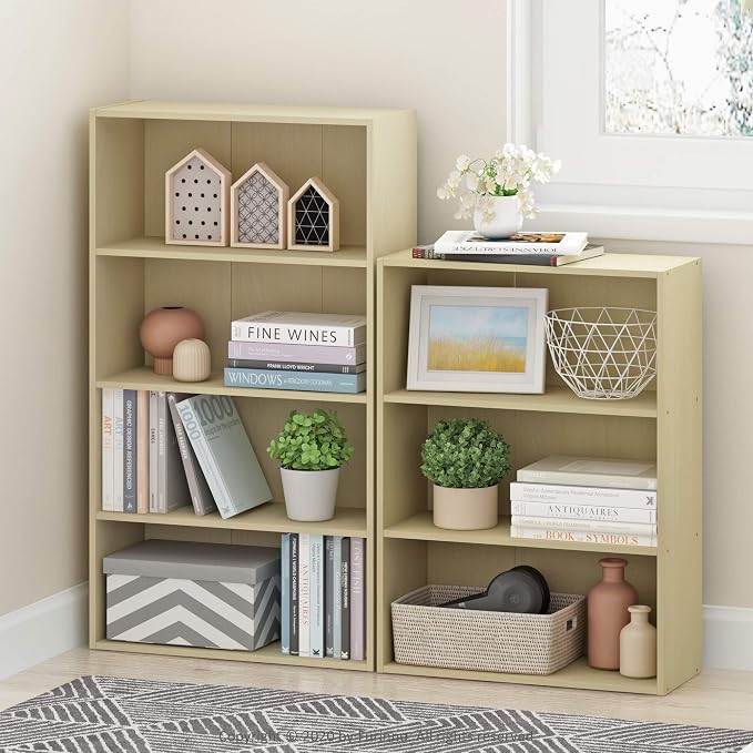 Furinno PASIR Book Shelf, 3-Tier Bookshelf, Storage Shelves Bookcase, 9.7 x - Image 2