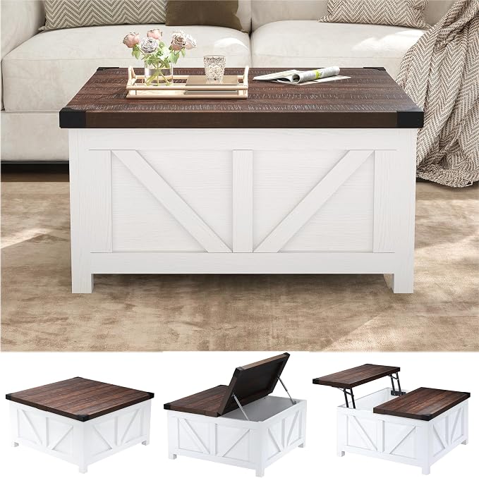 jimeimen Farmhouse Lift Top Coffee Table - Image 5