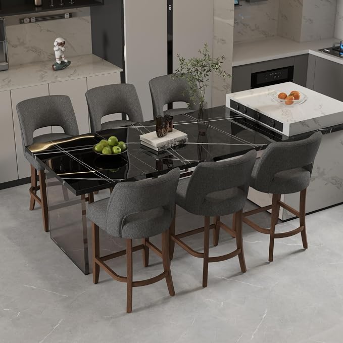 VKNOW Bar Stools Set of 6, Modern Counter Stools by VKNOW