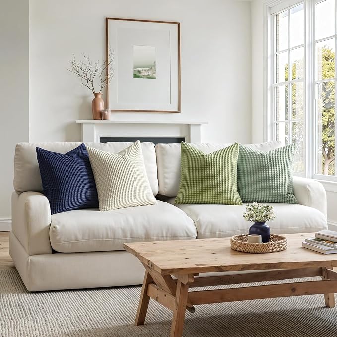 MIULEE Modern Farmhouse Decorative Spring Pillow Covers 18x18 Inch Set of 4 - Image 6