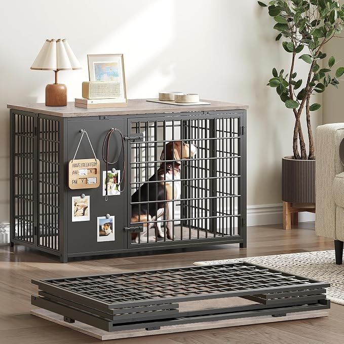 YATINEY Foldable Dog Crate Furniture, Dog Crate by Yatiney