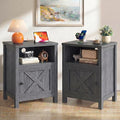 Marsail Farmhouse Nightstand Set of 2, Wood Bedside Table by Marsail