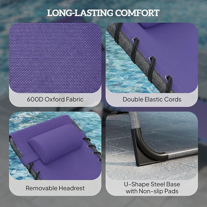Outsunny Folding Chaise Lounge Chair Outdoor Tanning Chair - Image 5