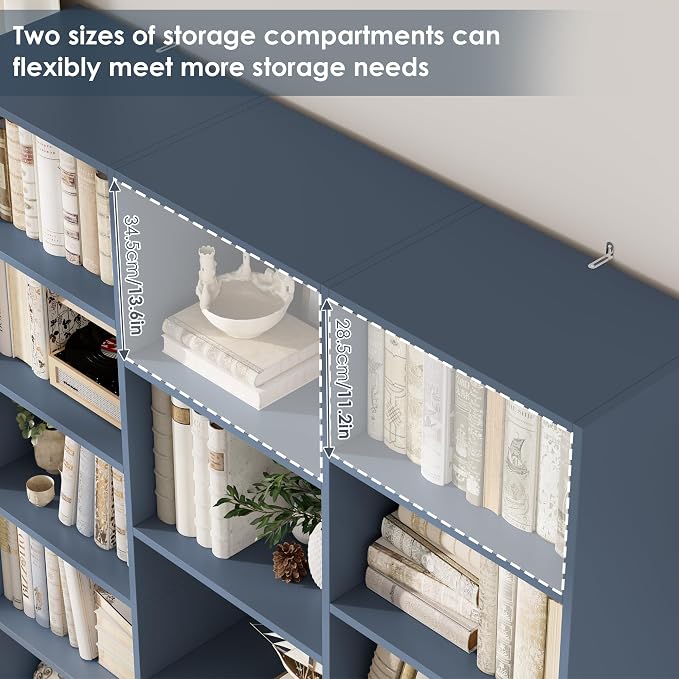 FACBOTALL Triple Wide Bookshelf, 6 Tier Large Bookshelf, Bookcase - Image 7