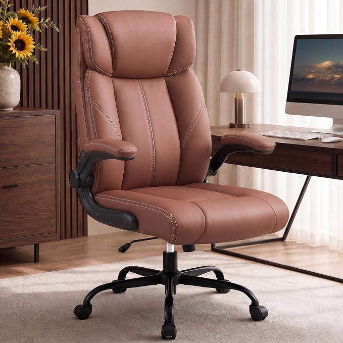 Office Chair, Leather Ergonomic Computer Desk Chair by Unknown