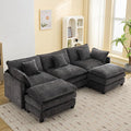 111'' Sectional Cloud Deep Seat Couch, Oversized Chenille U Shaped Sectional by WUTUTUEE