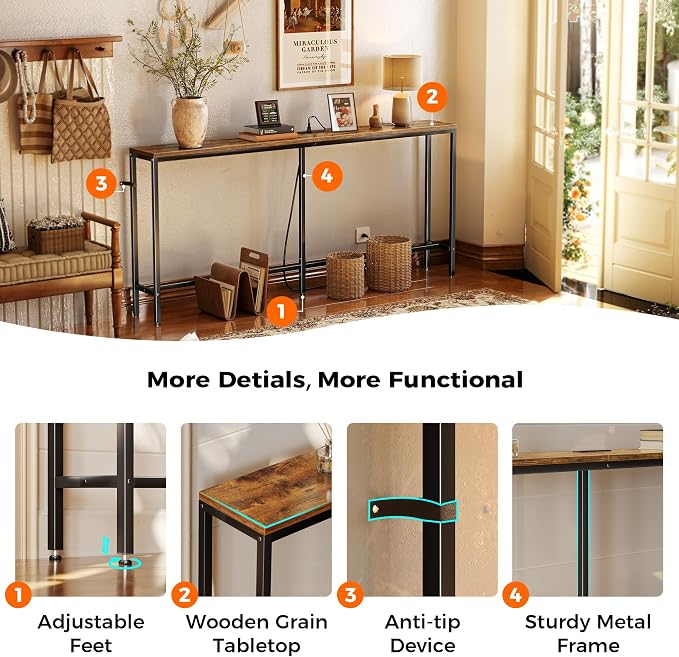 SUPERJARE 70 Inch Console Table - Image 8