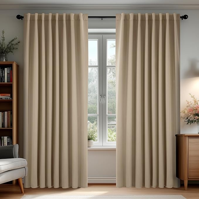 Deconovo Blackout Curtains, Thermal Insulated, W70 x L108 2 Panels, Back Tab by Deconovo