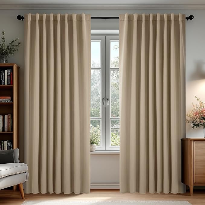 Deconovo Blackout Curtains, Thermal Insulated, W70 x L95 2 Panels, Back Tab by Deconovo