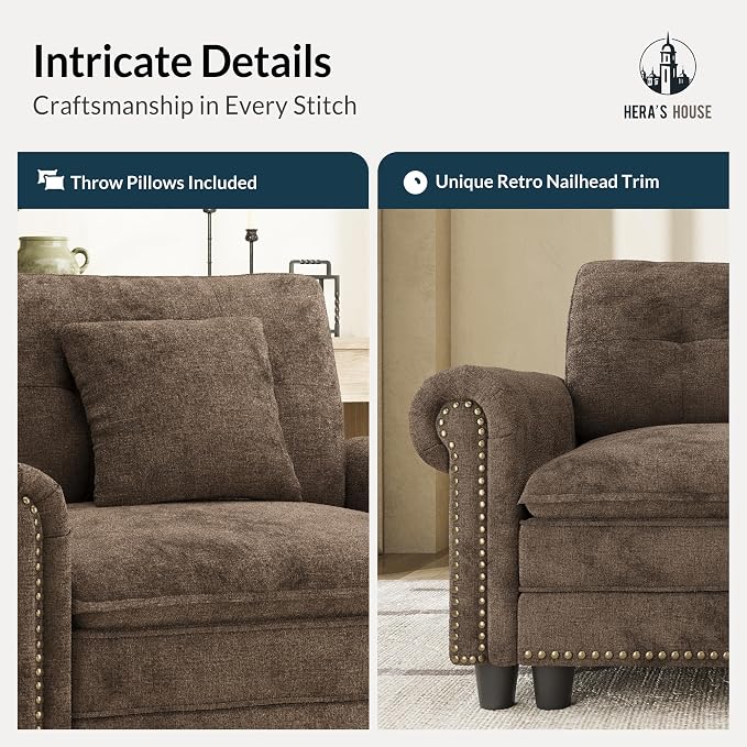 HERA'S HOUSE Mid-Century Modern Couch, Oversized Sectional Couch - Image 9
