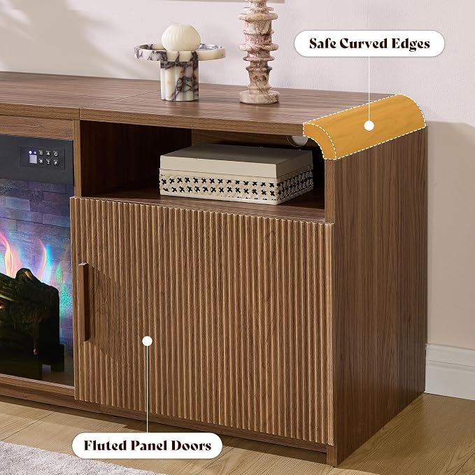 AMERLIFE 70" Fluted Fireplace TV Stand - Image 6