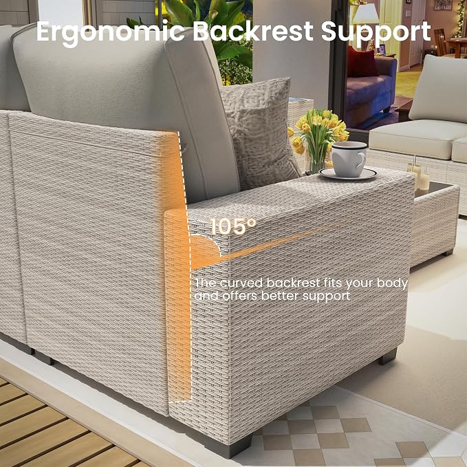 olimix 8 Piece Outdoor Patio Furniture Set, Outdoor Sectional Furniture - Image 7