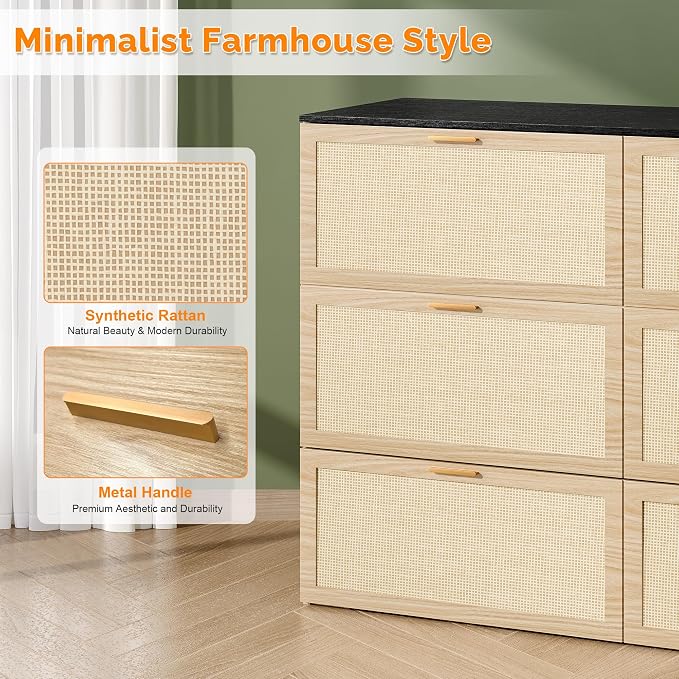 VINGLI Queen Size Rattan Murphy Bed - Image 7