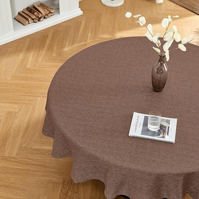 BALCONY & FALCON Round Tablecloth Washable Wrinkle Resistant and Water Proof by BALCONYFALCON