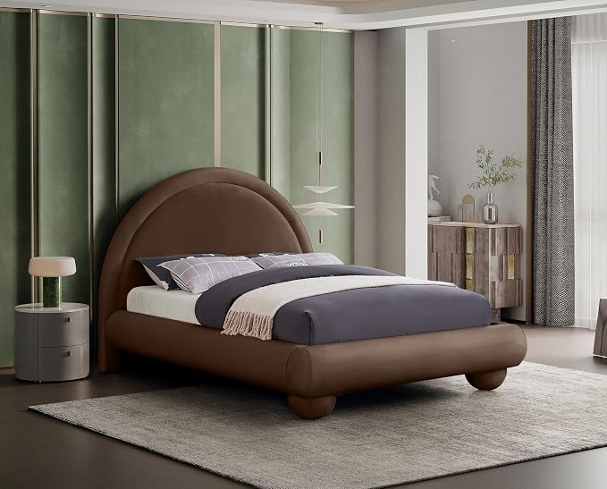 Meridian Furniture MadridBrown-Q Madrid Collection Art Deco Queen Bed - Image 2