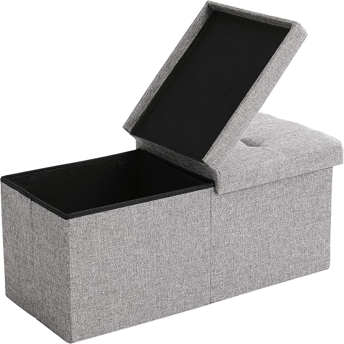 Storage Ottoman Bench Foldable Seat Footrest End of Bed Ottoman - Image 8