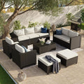 Aoxun 10 Piece Outdoor Patio Furniture Set 7 Seats, Outdoor Sectional by Aoxun
