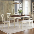 AMERLIFE 6-Piece Farmhouse Dining Table Set by AMERLIFE