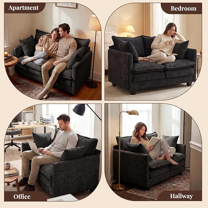 Loveseat Sofa with Cloud 3-Layer Cushion & 27" Deep Seat, Modern Small Couch - Image 9
