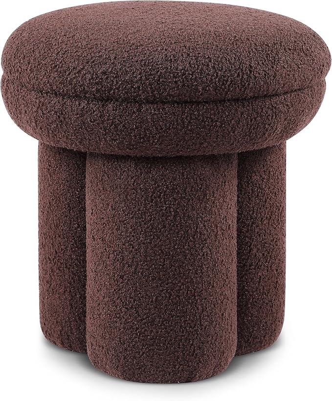 Furniture of America Rami Modern 17.5-inch Mushroom-Shape Upholstered Ottoman - Image 4