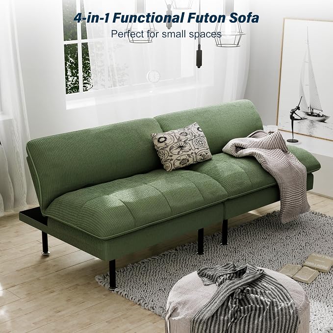 Ribilake 3 Sets 70" Futon Sofa Bed, 4 in 1 Multi-Function Couch Sleeper - Image 8