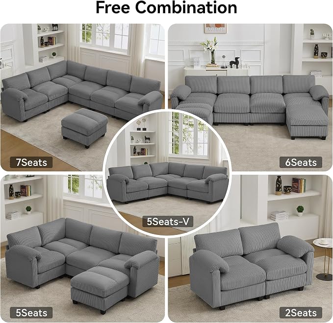 87'' U-Shaped Sectional Sofa - Image 7