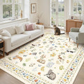 Cat 5x7 Area Rugs for Living Room, Machine Washable Animal Floral Vintage Rug by Soalmost
