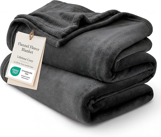 Bedsure GentleSoft Fleece Bed Blankets Full Size Charcoal by BEDSURE