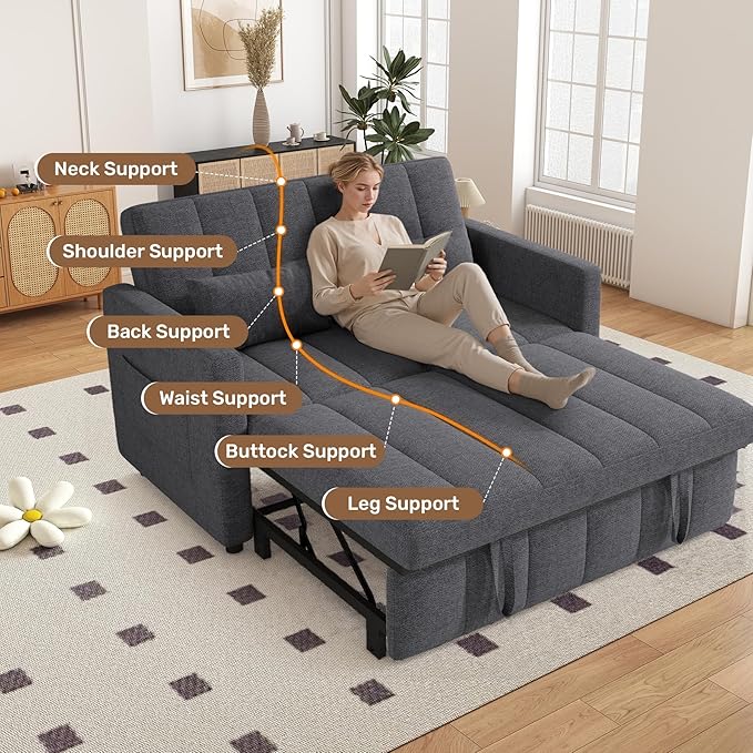 Nebuaegis Sleeper Sofa Bed, 3-in-1 Convertible Pull Out Couch - Image 3