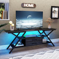 Simoretus TV Stand with Power Outlet and LED Lights, Fits TVs up to 65” by Simoretus