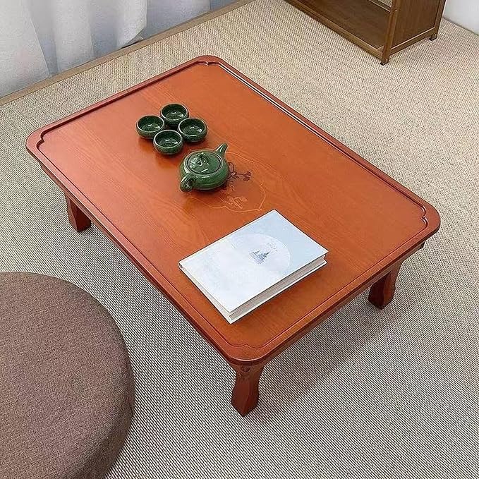Rectangle Folding Coffee Table, Solid Wood Low Table Meditation Table - Image 6