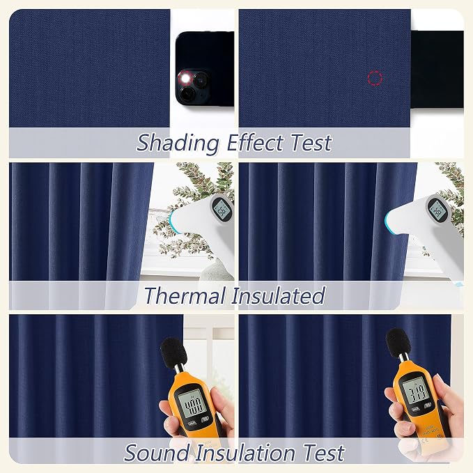 Guken 100% Blackout Curtains 96 Inch Length 2 Panels Set - Image 5
