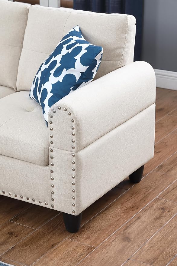 Wakefit Sectional Sofa Couch, Modern 4-Seaters Living Room Furniture Sets - Image 5