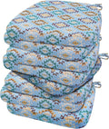 AAAAAcessories D-Shaped Chair Cushions, Machine-Washable Cover, Geometric Blue by AAAAAcessories