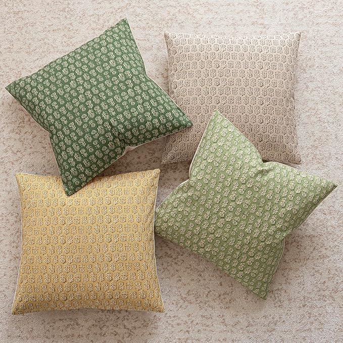 Foindtower Set of 2 Decorative Neutral Floral Print Throw Pillow Covers Vintage - Image 5