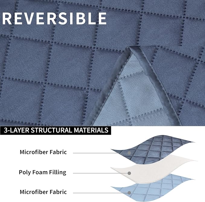 Easy-Going Oversized Loveseat Recliner Cover, Reversible Couch Cover - Image 5