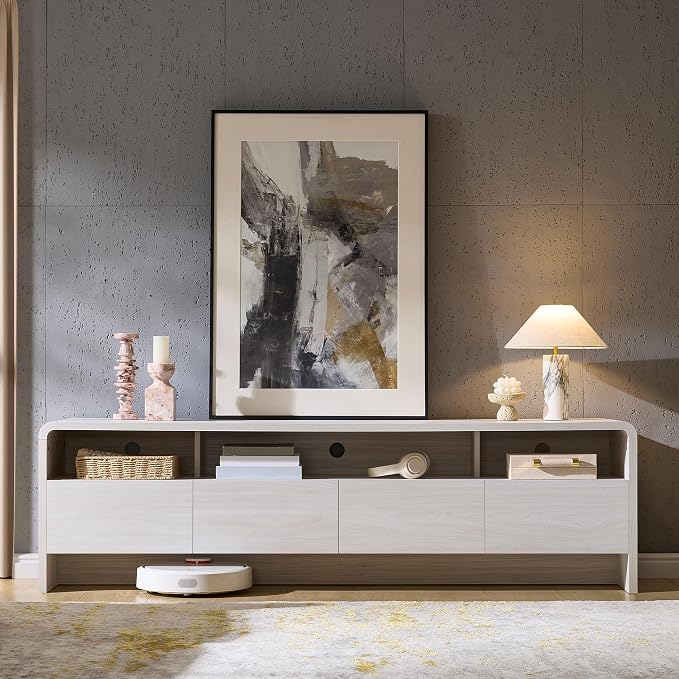 AMERLIFE 70" Modern TV Stand for TVs Up to 80", Wood TV Console - Image 8
