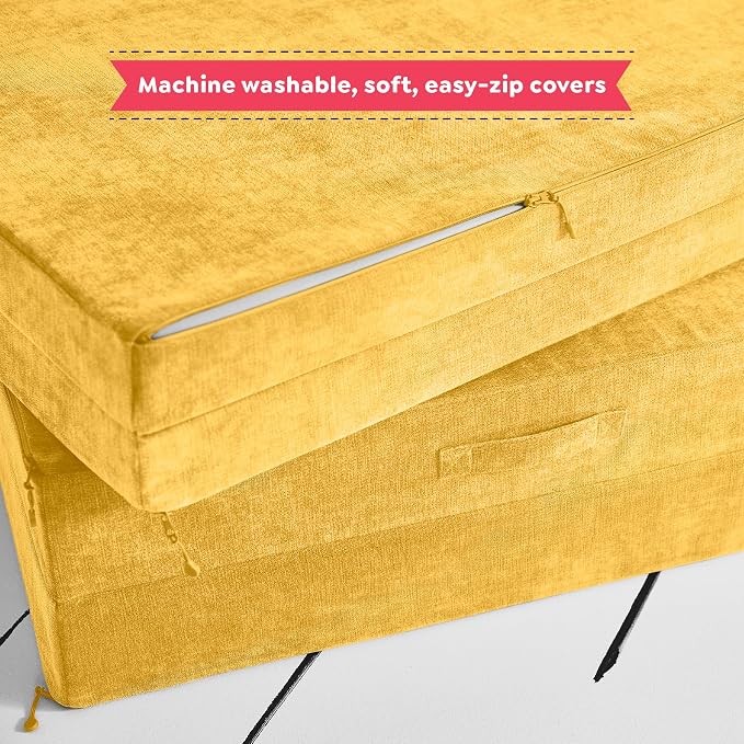 Yourigami Kids and Toddler Play Couch, Convertible Folding Sofa, Durable Foam - Image 4
