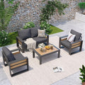 Aoxun Aluminum Patio Furniture Set, 4 Seats Sectional Metal Patio Furniture by Aoxun