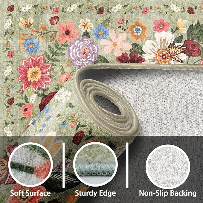 Area rugs 24x17 Inch Home Decor Entry Rug Green, Small Door Mat Bath Mats - Image 7