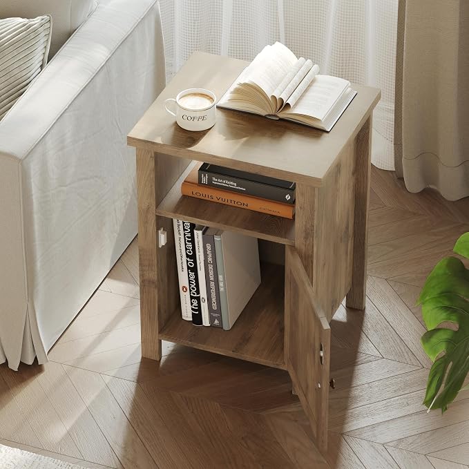 ChooChoo Farmhouse Nightstands Set of 2, Rustic Vintage End Side Table - Image 5