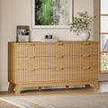 BORNOON Fluted 9 Drawer Dresser, 57.1" Wide Modern Boho Chest of Drawers by BORNOON