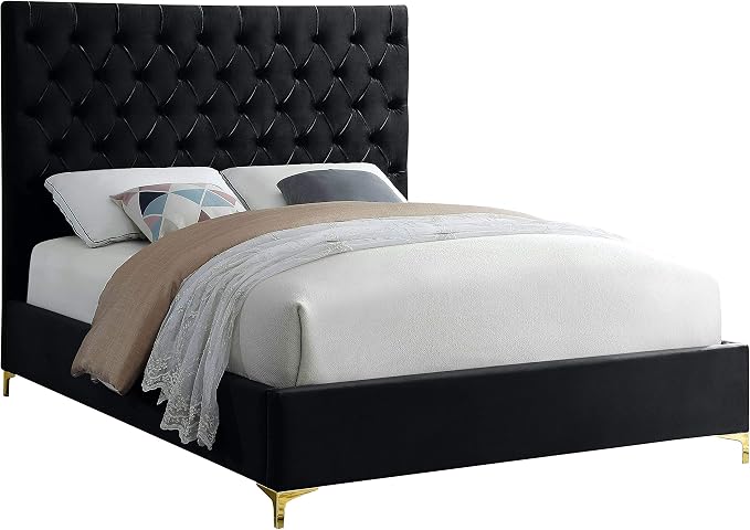 Meridian Furniture Cruz Collection Modern | Contemporary Velvet Upholstered Bed by MeridianFurniture
