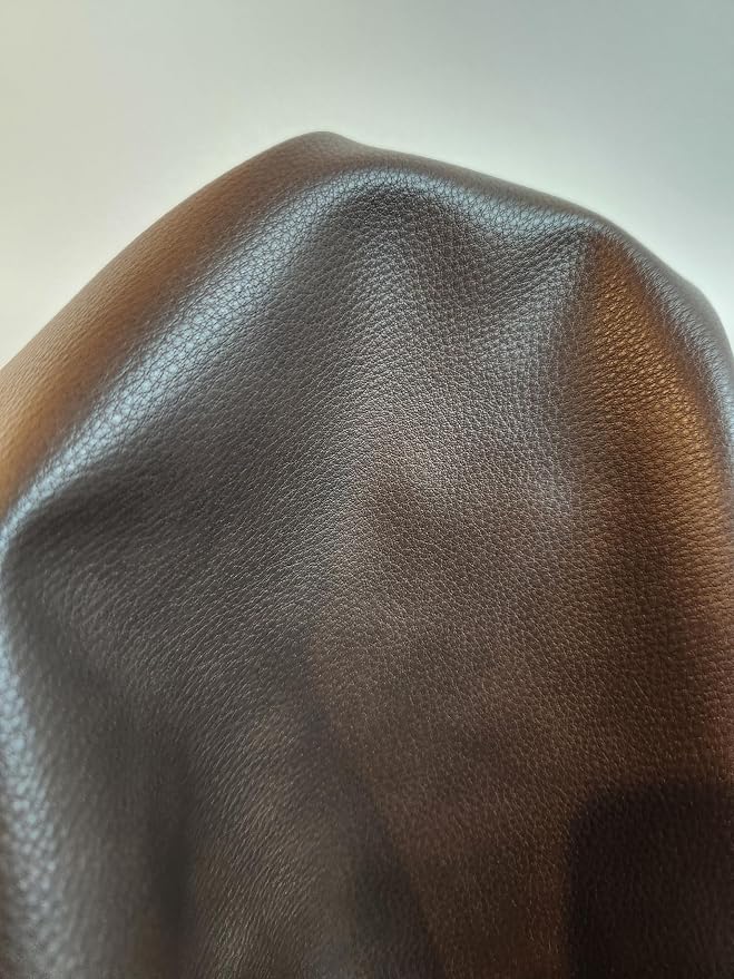 NAT Leathers | Cacao Brown Pebblegrain Soft Faux Vegan Leather PU | 5 Yards Cut - Image 5