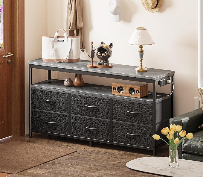 Huuger LED TV Stand for Bedroom, 47 Inch Dresser TV Stand for 43, 55 Inch TV - Image 3