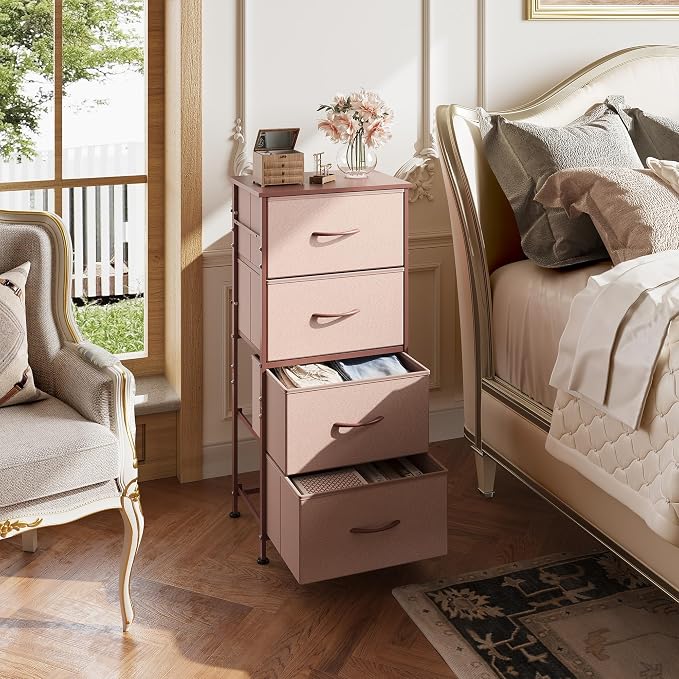 WLIVE 4 Drawers Dresser for Bedroom, Dresser for Hallway, Sturdy Steel Frame - Image 2