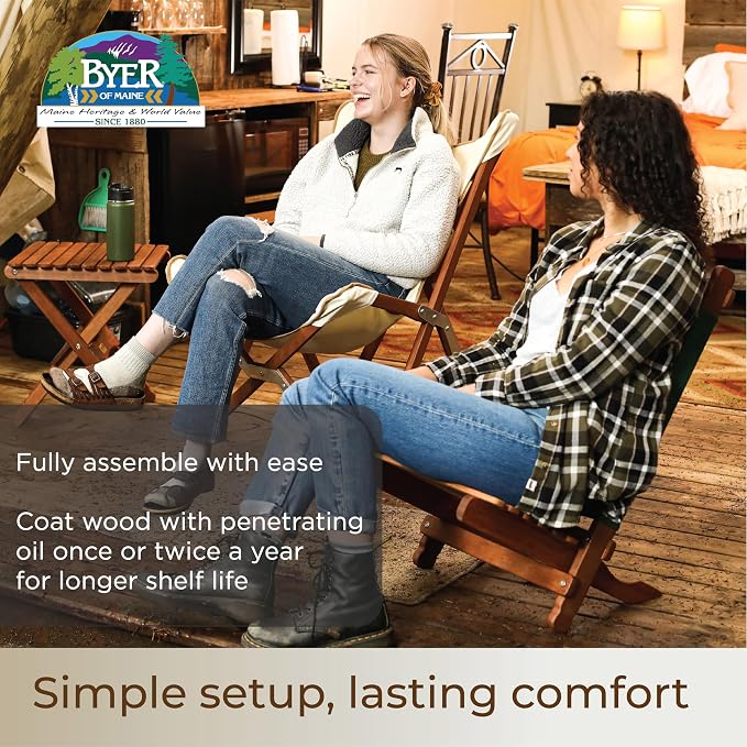 BYER OF MAINE Pangean Lounger Chair – Portable, Lightweight, Foldable Wood and - Image 6