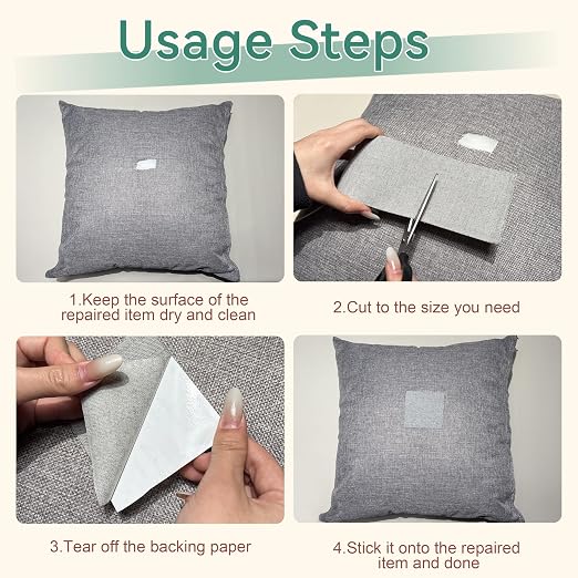 Besezx Linen Fabric Repair Tape, 3x79 Inch Self Adhesive Repair Patches - Image 5